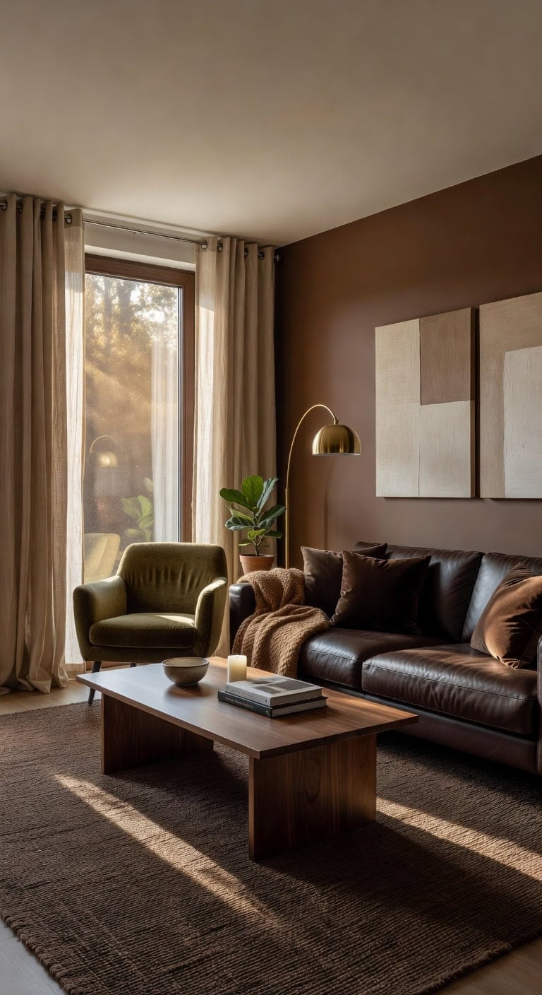 cozy modern brown living