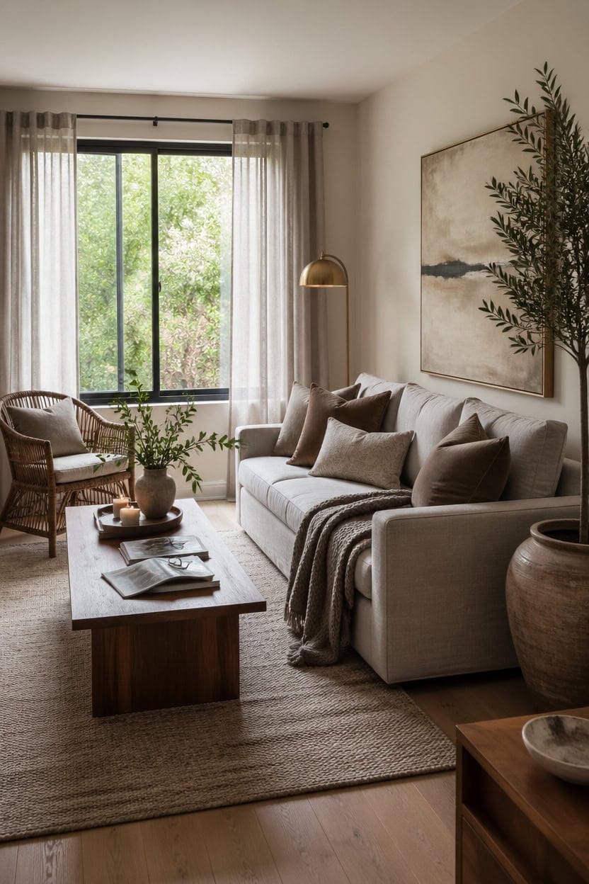 cozy natural living room