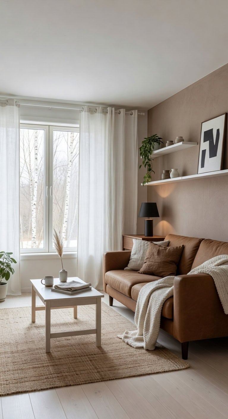 cozy scandinavian brown living