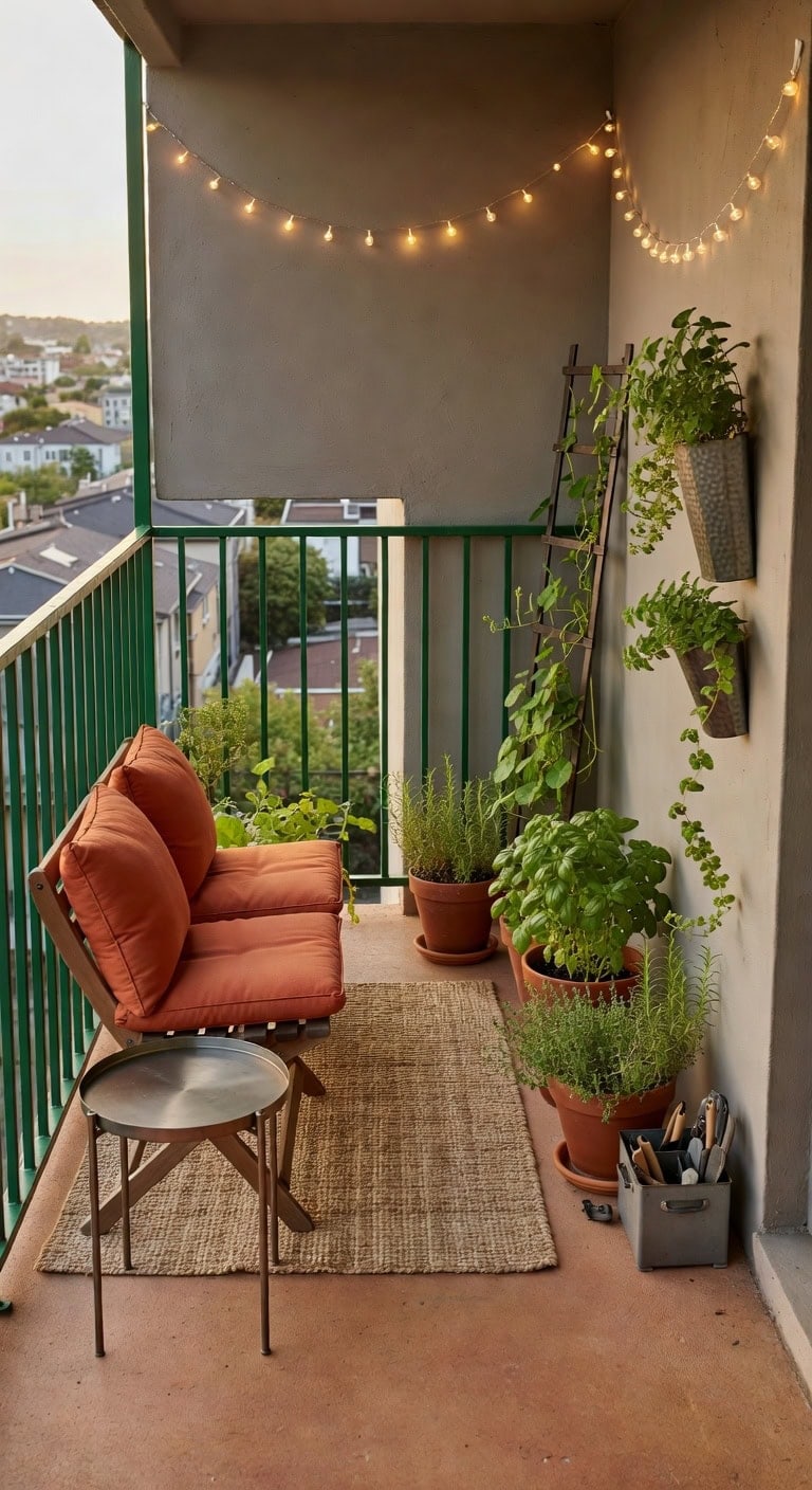 cozy terracotta urban herbscape