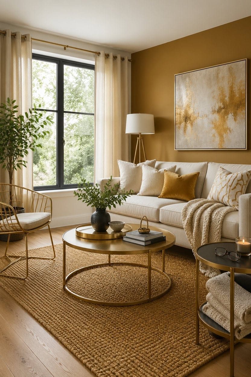 cream and gold living
