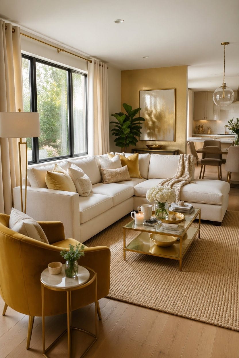 cream gold photo ready living