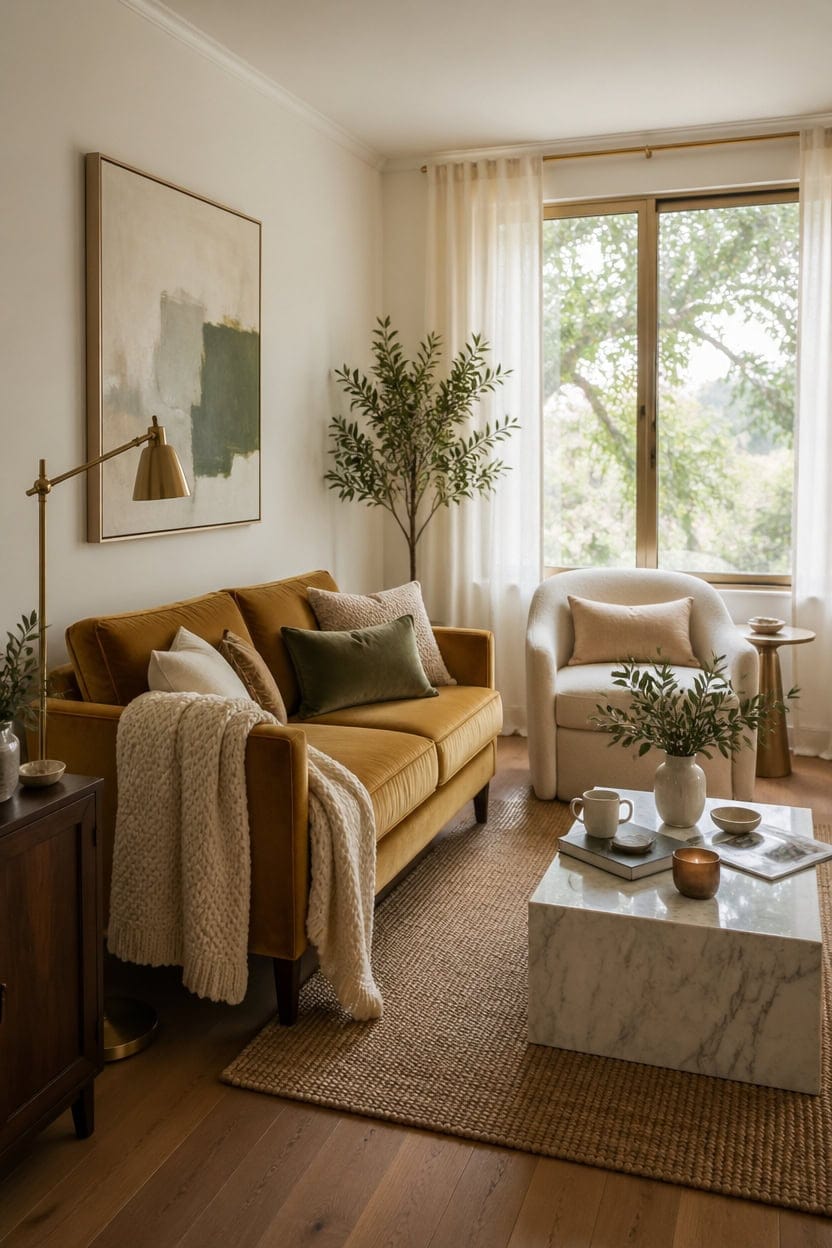 cream gold small space refresh