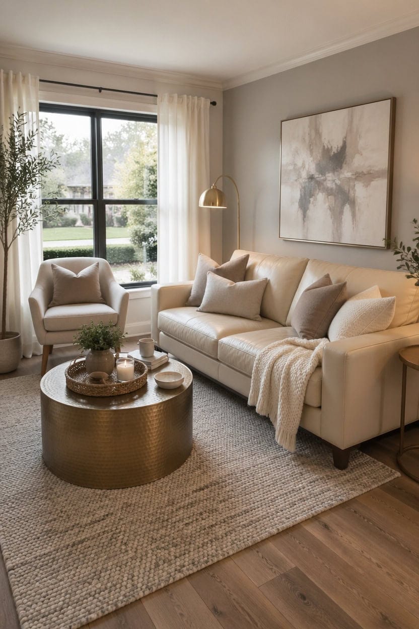cream leather home elegance
