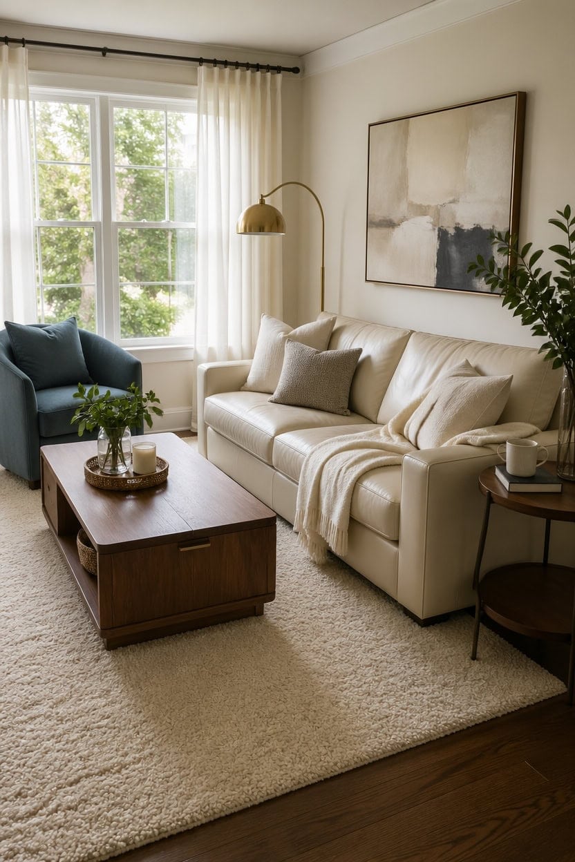 cream leather sofa elegance
