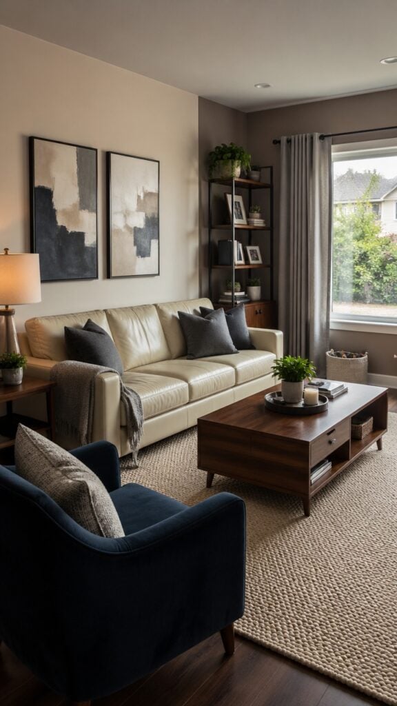 Cream Leather Sofa Living Rooms for Women Who Spent Twenty Years on a Family-Proof Microfiber