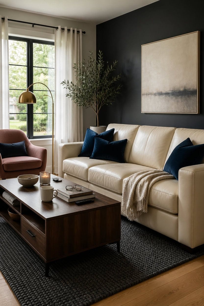 cream leather sofa upgrade