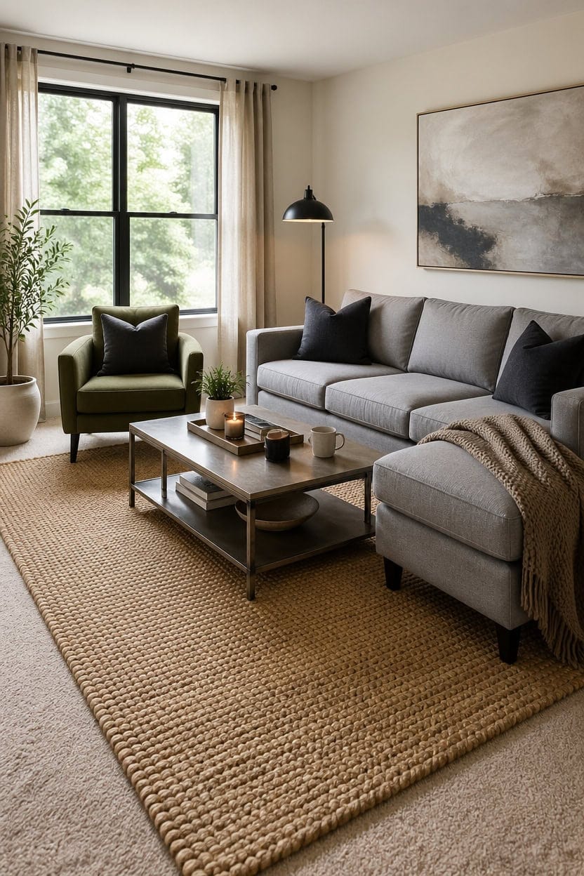 cream rug living room