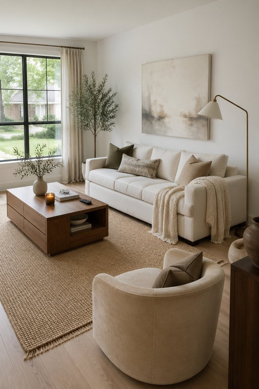 cream sofa living room