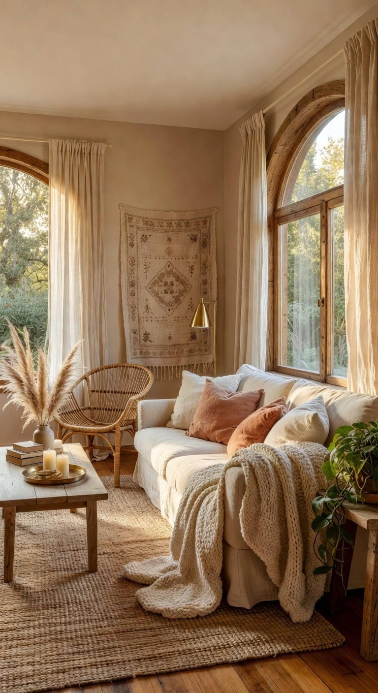 cream sofa textured rugs