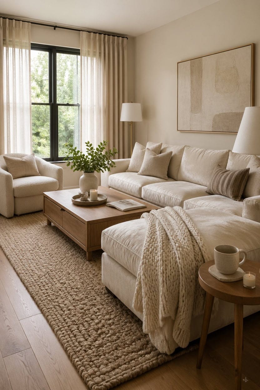 cream textiles for light control