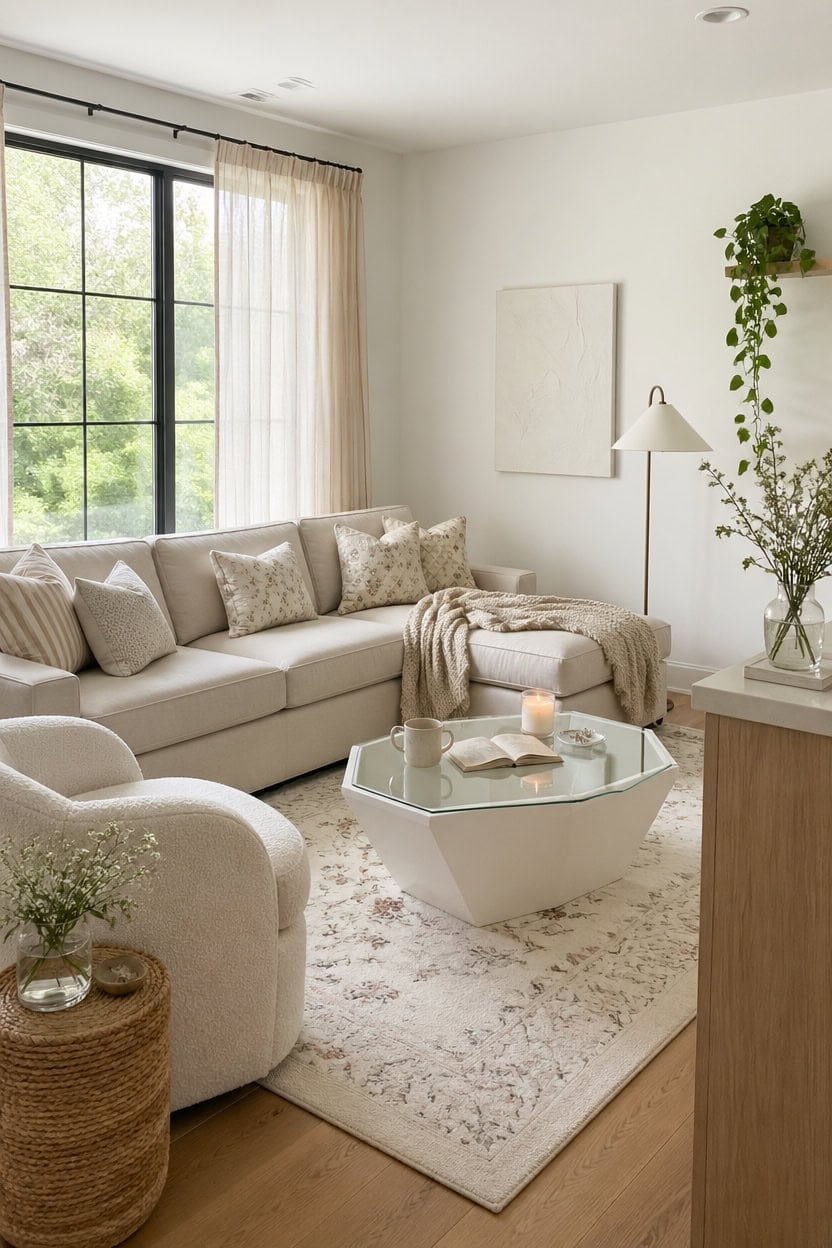 cream white patterned harmony