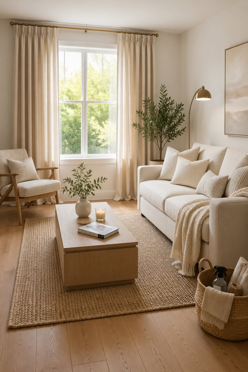 creamy cozy living room