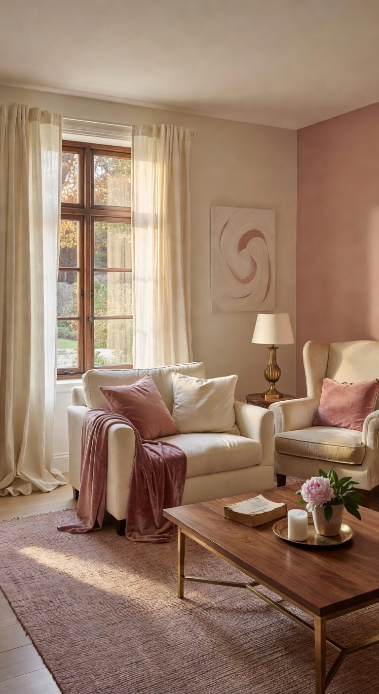 creamy ivory dusty rose creamy ivory dusty rose living room