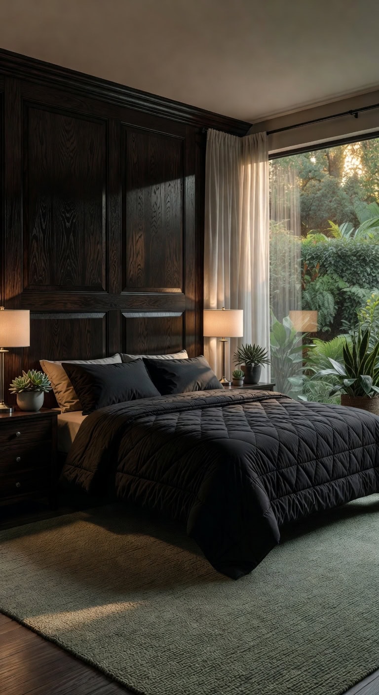 dark bedding style ideas