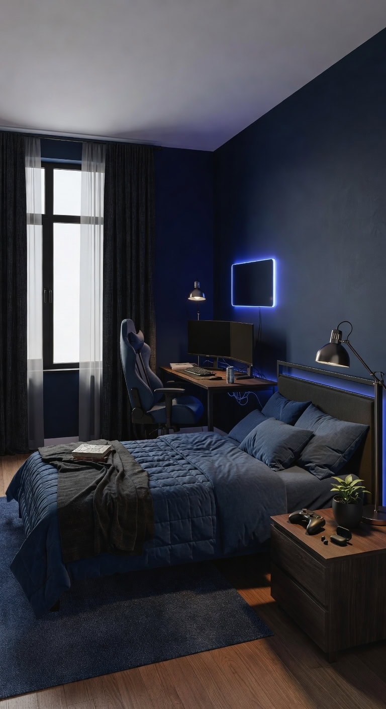 dark blue gaming sanctuary