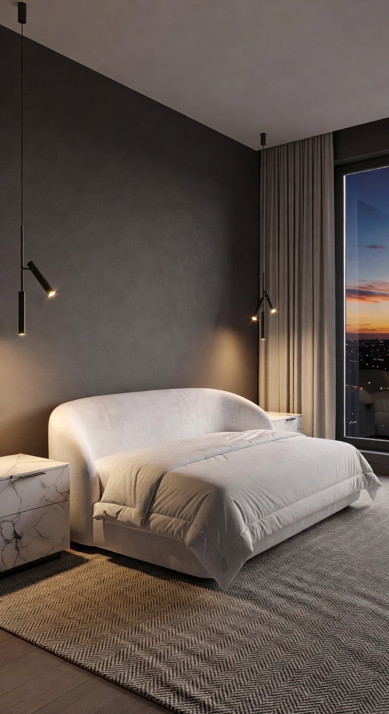 dark stylish bedroom sanctuary