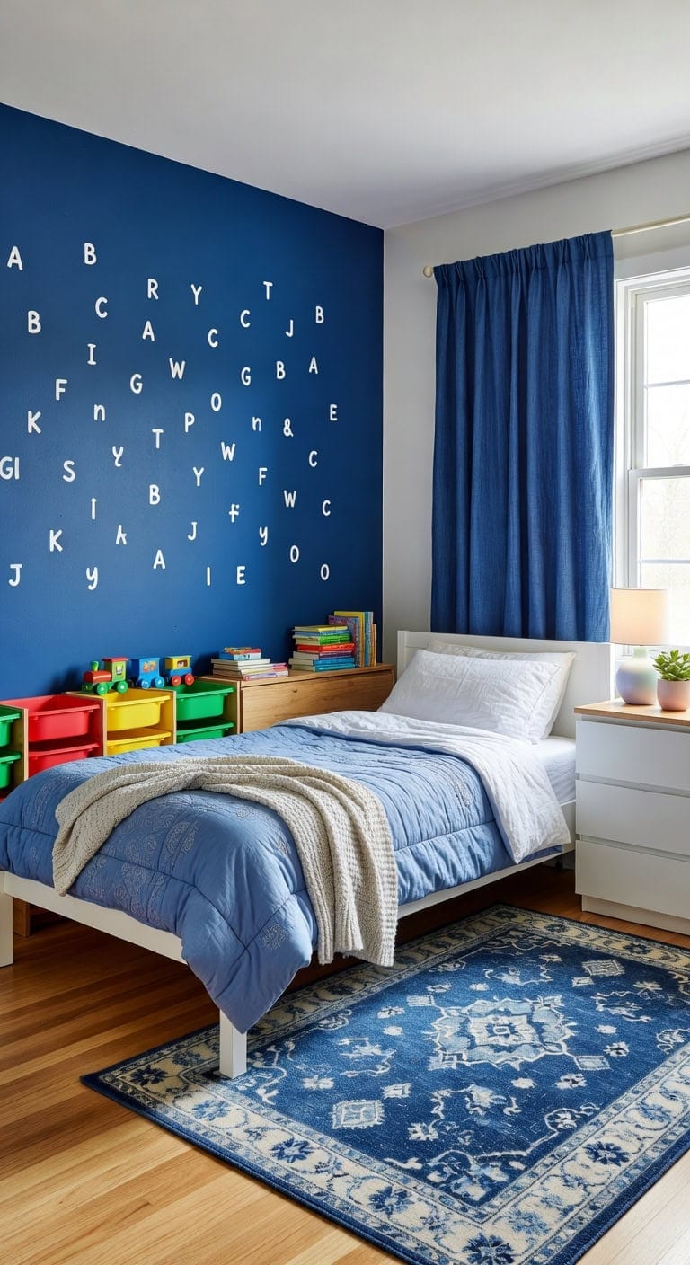deep blue kids bedroom