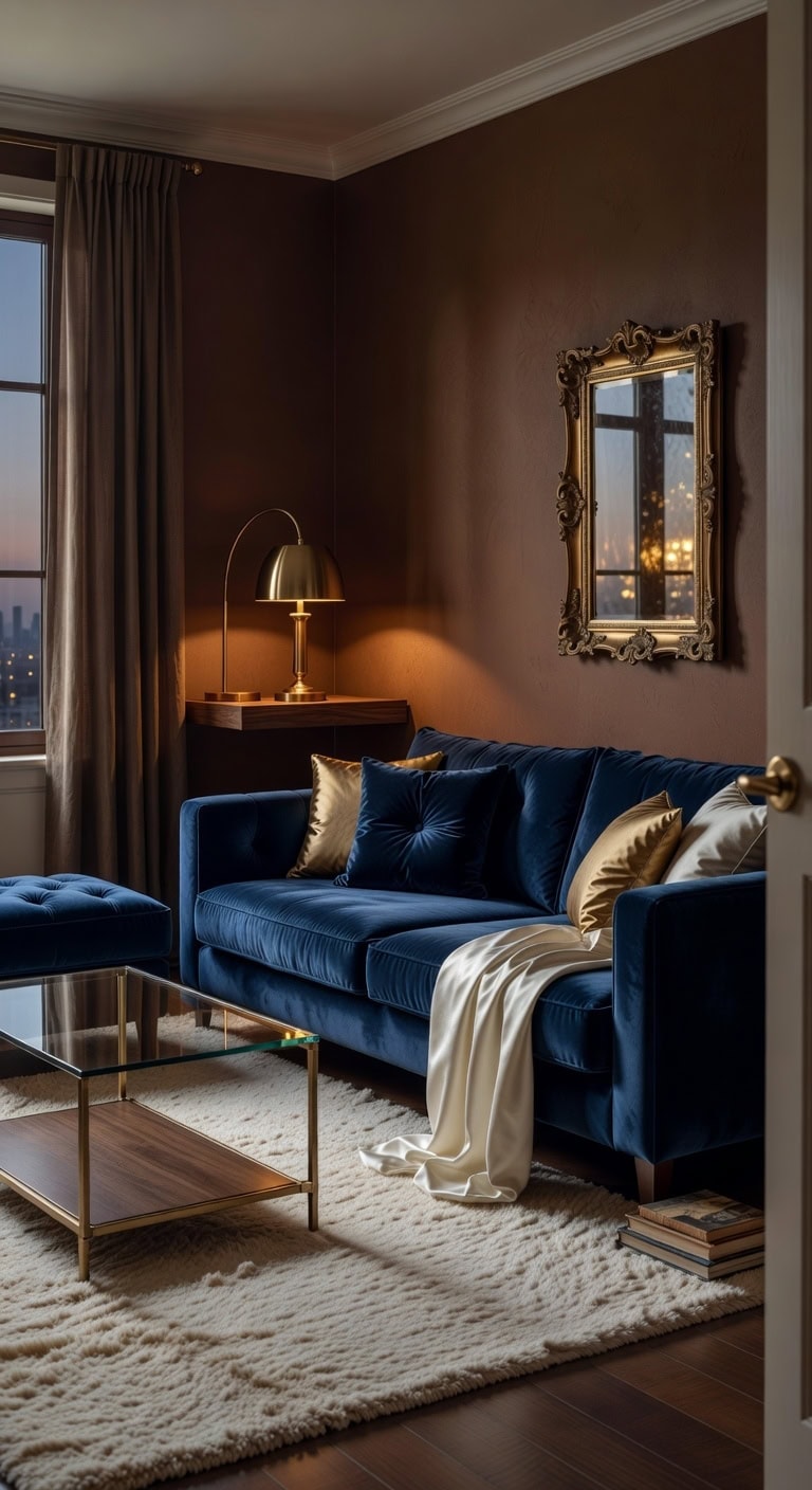 deep blue velvet luxe retreat