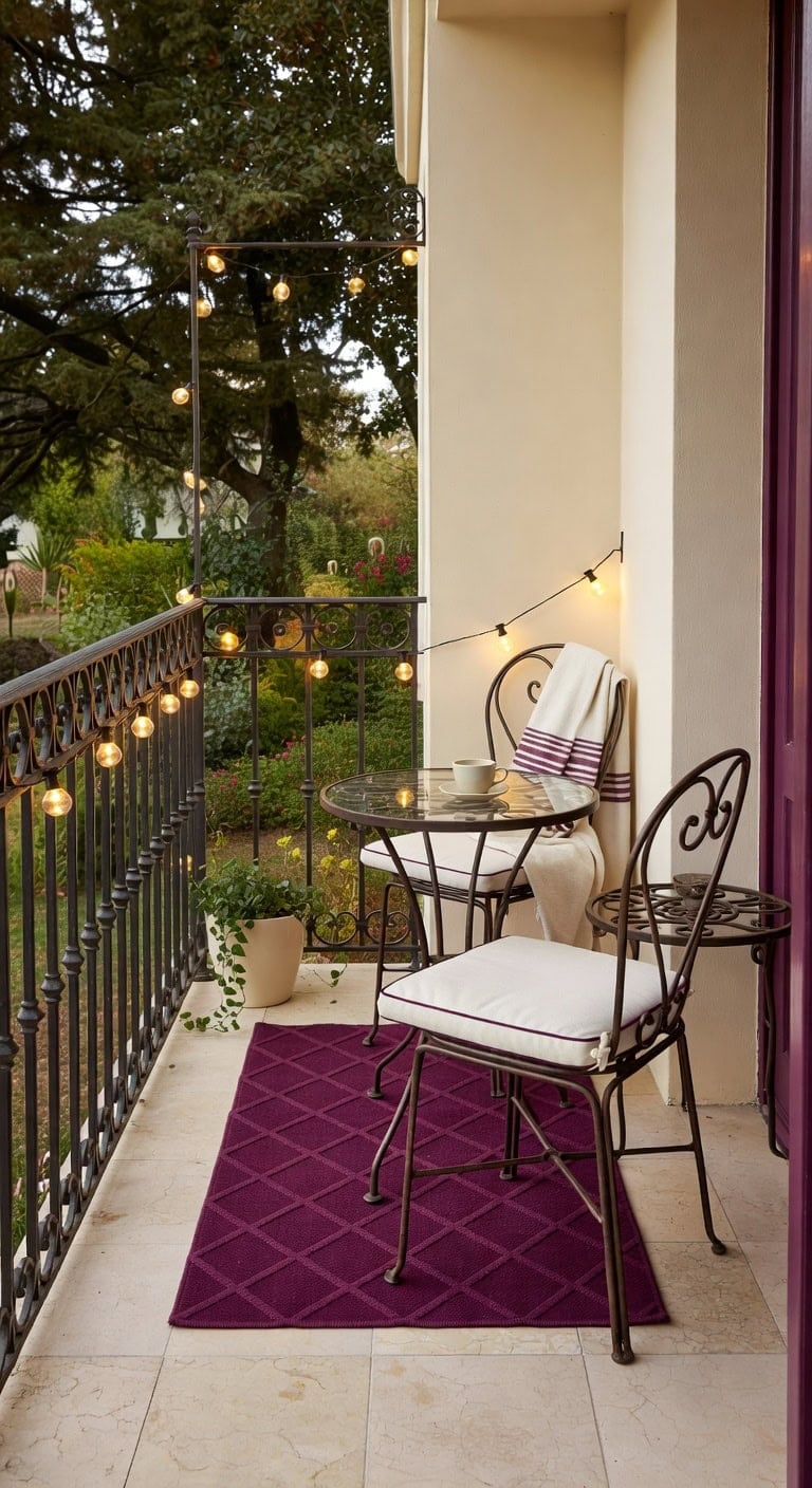 deep plum cream balcony