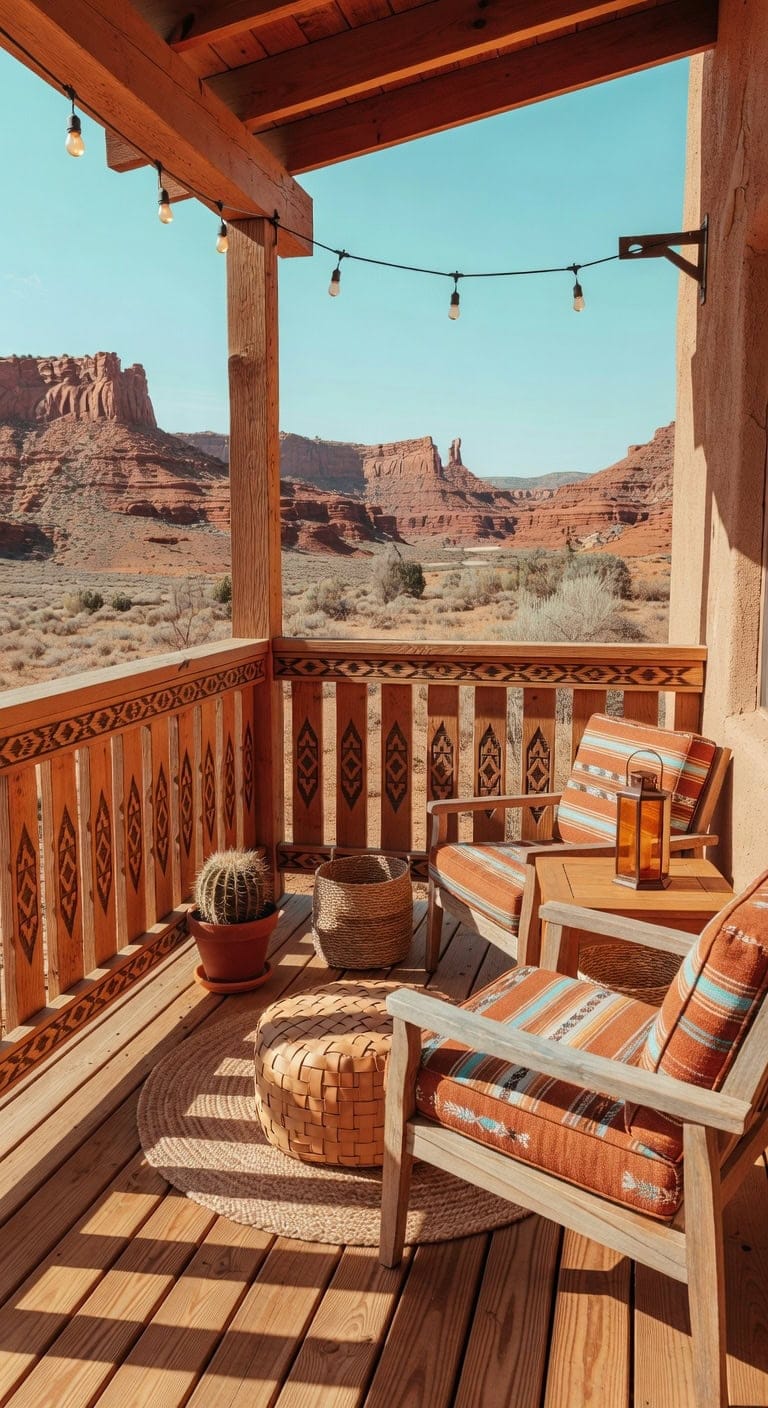 desert stained southwestern cozy balcony