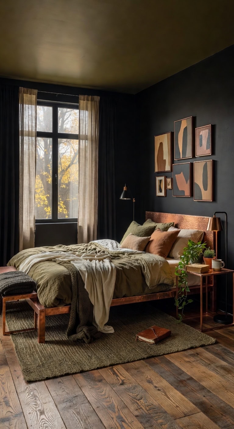 earthy black olive copper