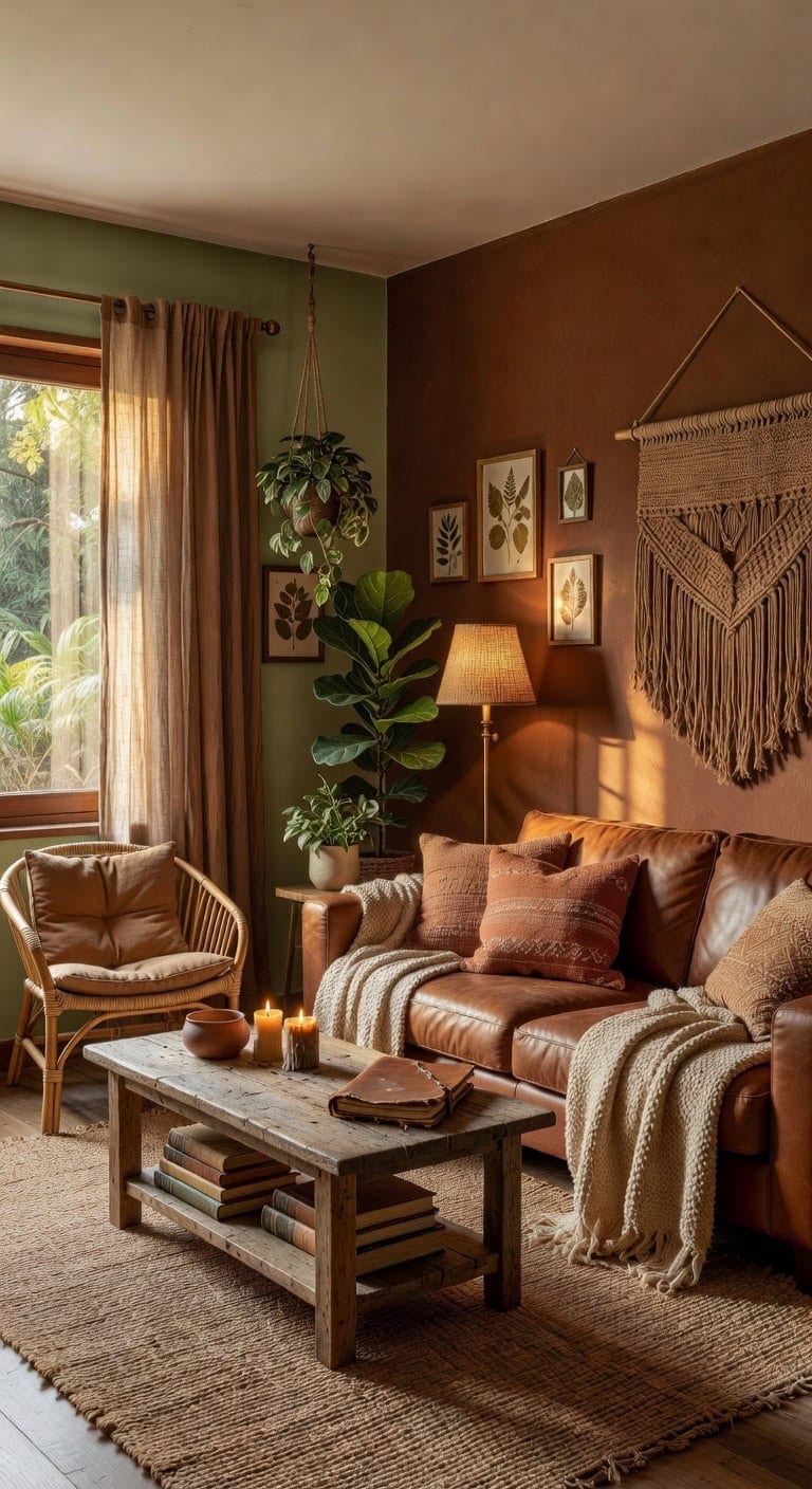 earthy boho living sanctuary