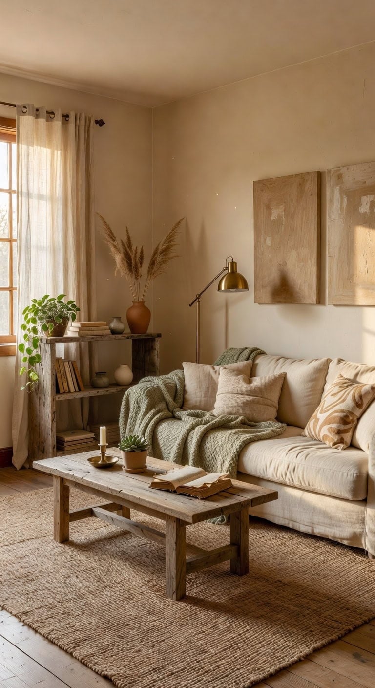 earthy cream rustic retreat