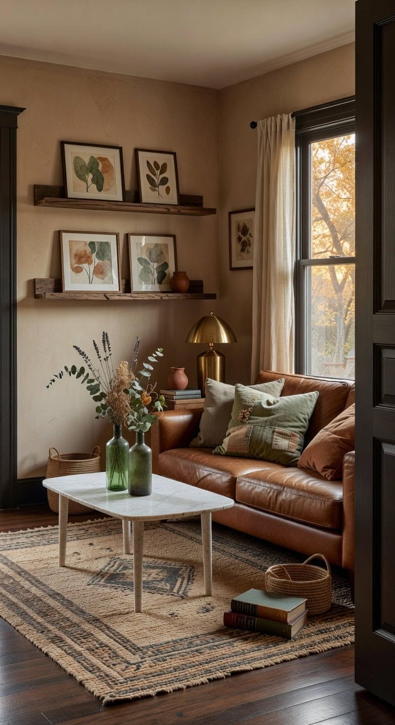 eclectic textured neutral livingroom
