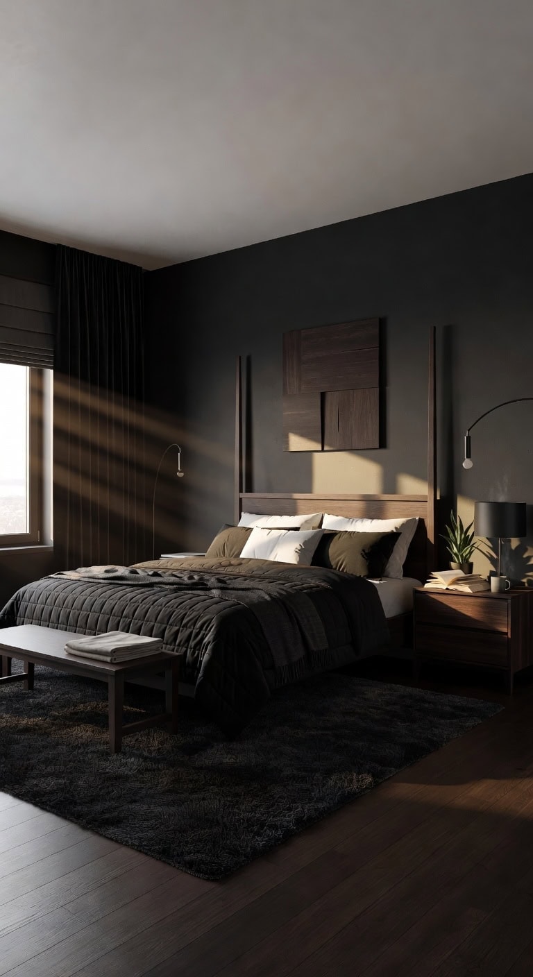 elegant black bedroom sanctuary