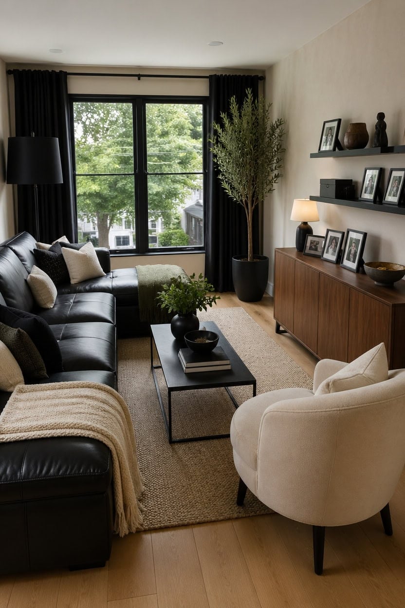 elegant black cream showcase