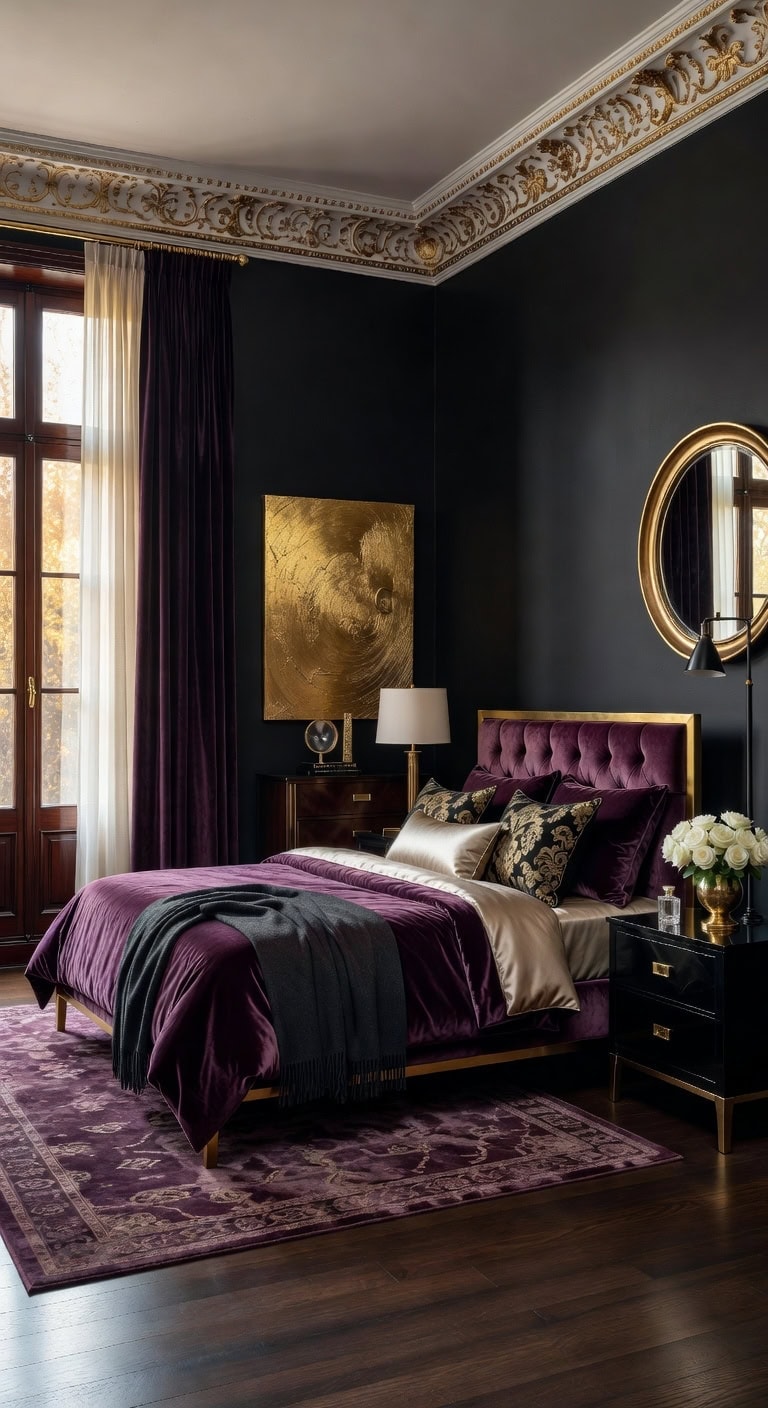 elegant black plum gold