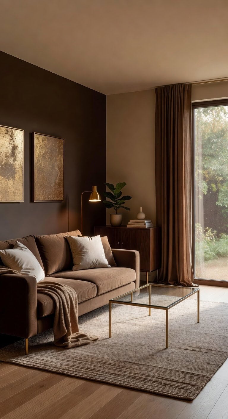 elegant brown living room