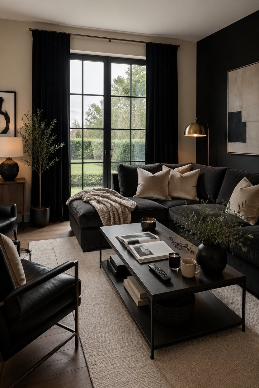 elegant moody black cream