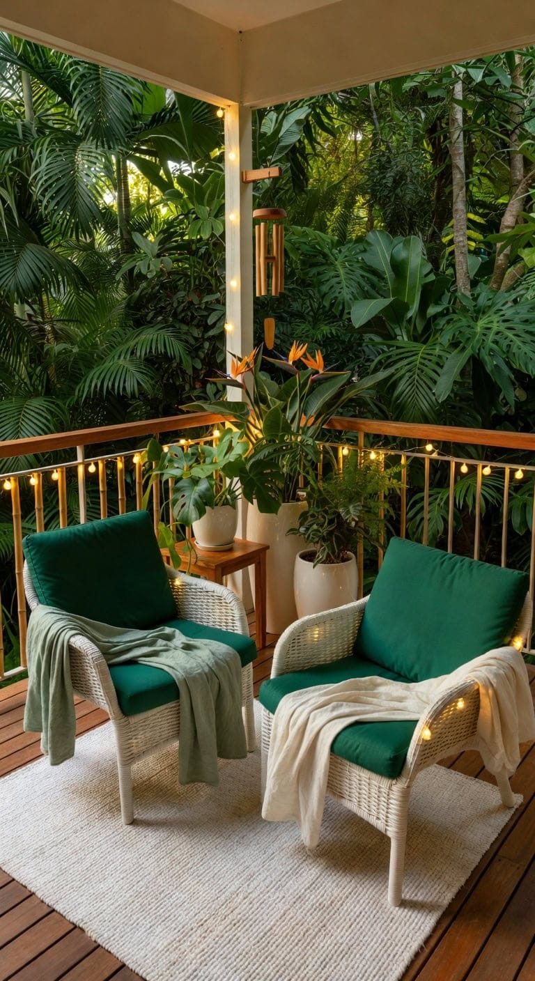 emerald ivory tropical balcony