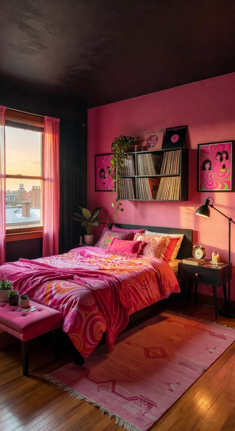 funky retro vinyl bedroom