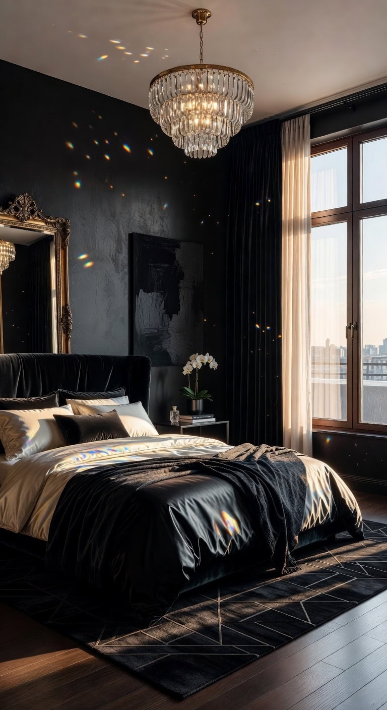 glamorous black velvet retreat