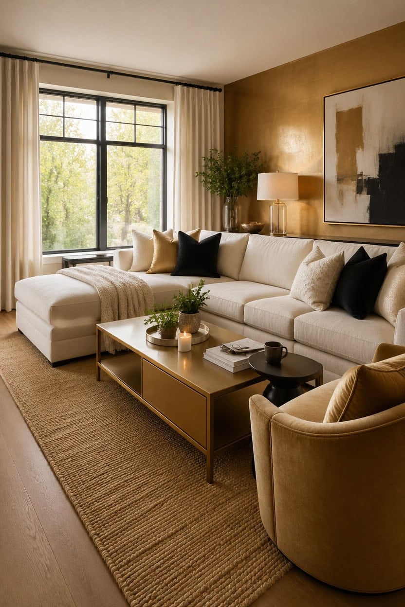gold cream cozy living