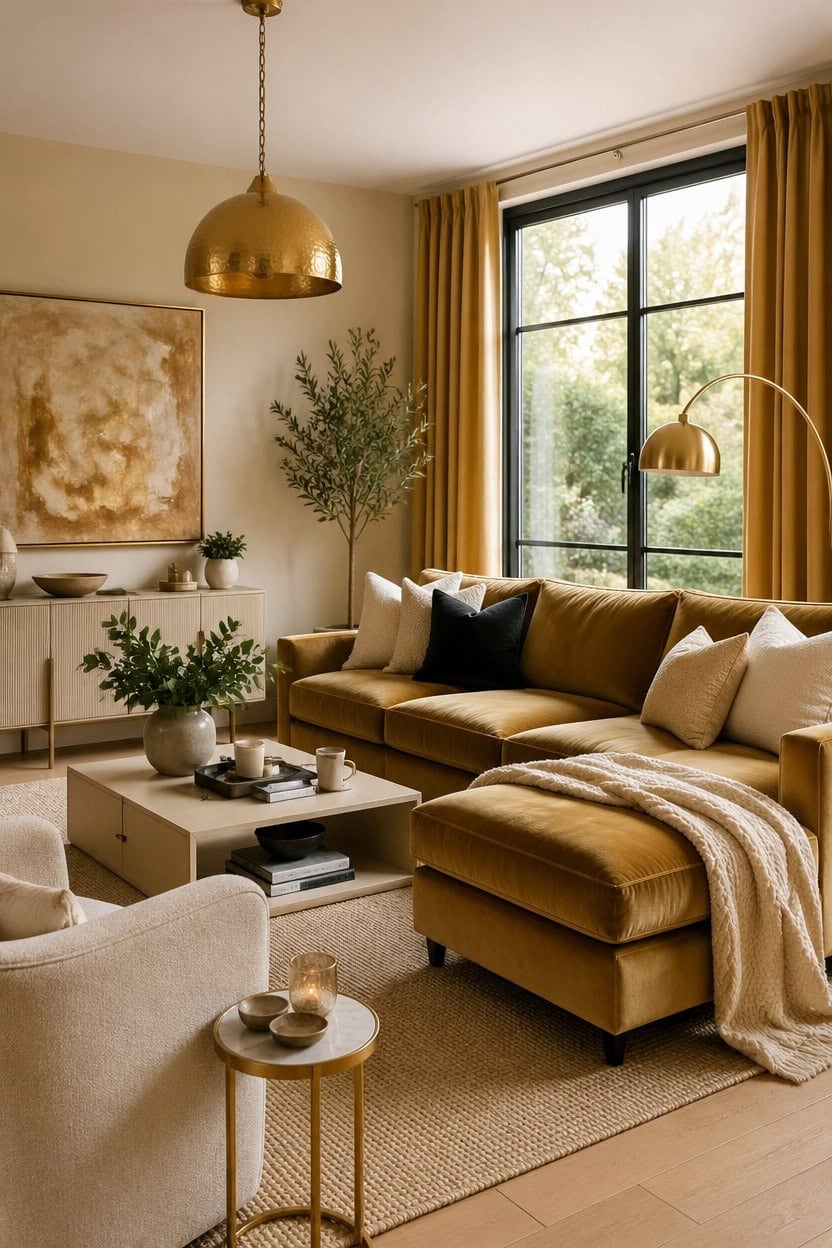 gold cream modern living