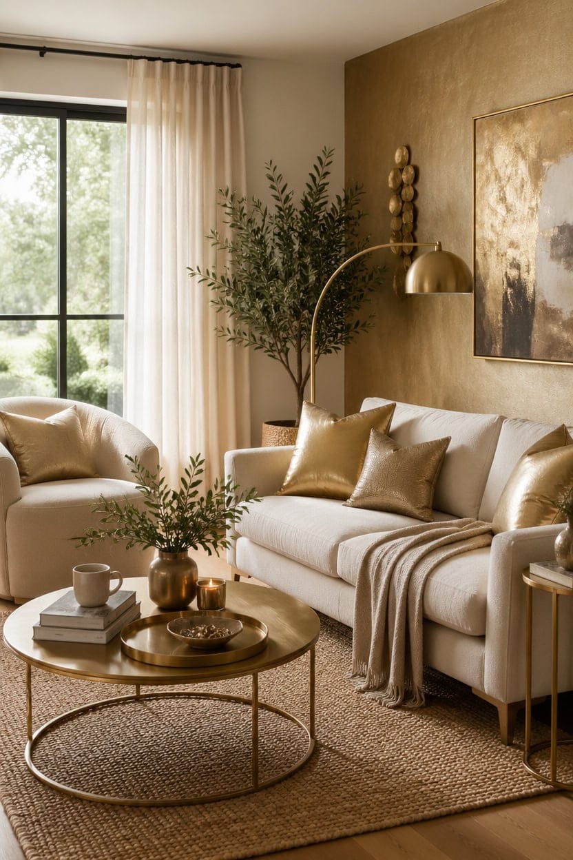 gold cream sophisticated living