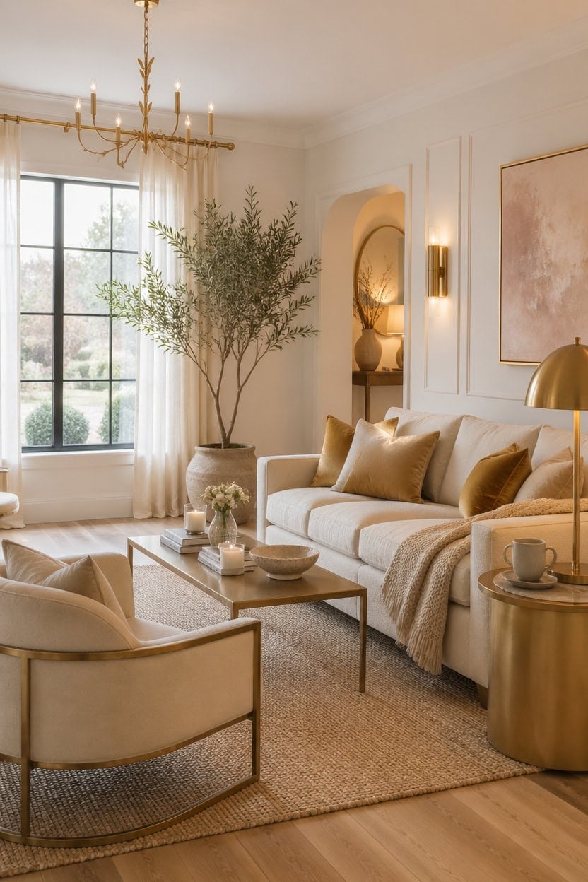 gold lit cream elegance