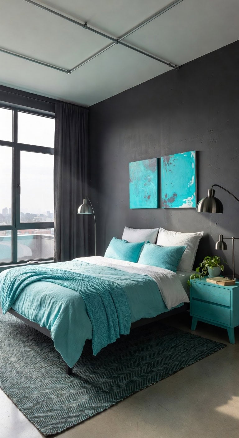 graphite turquoise urban loft