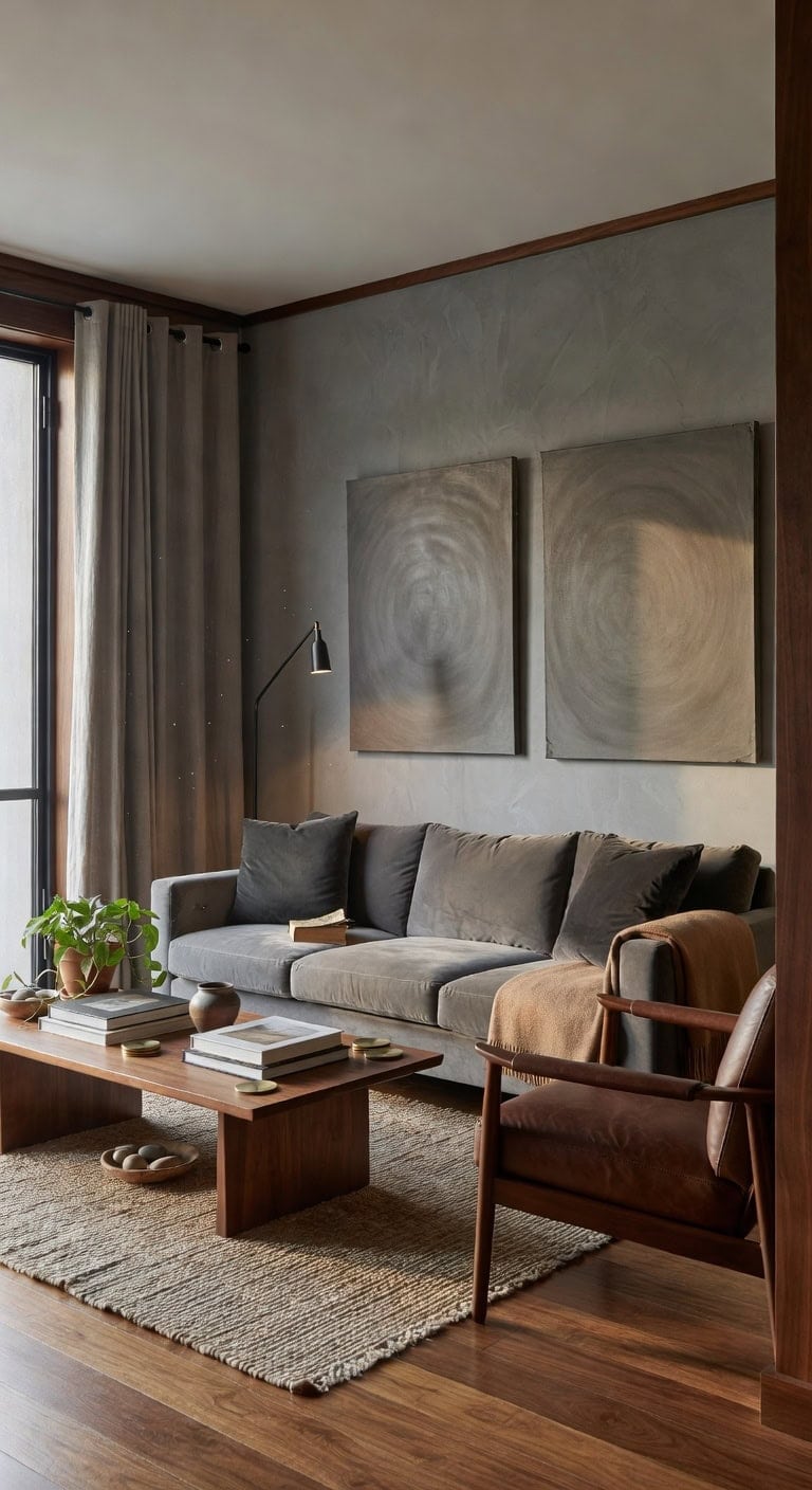 grey brown gallery living