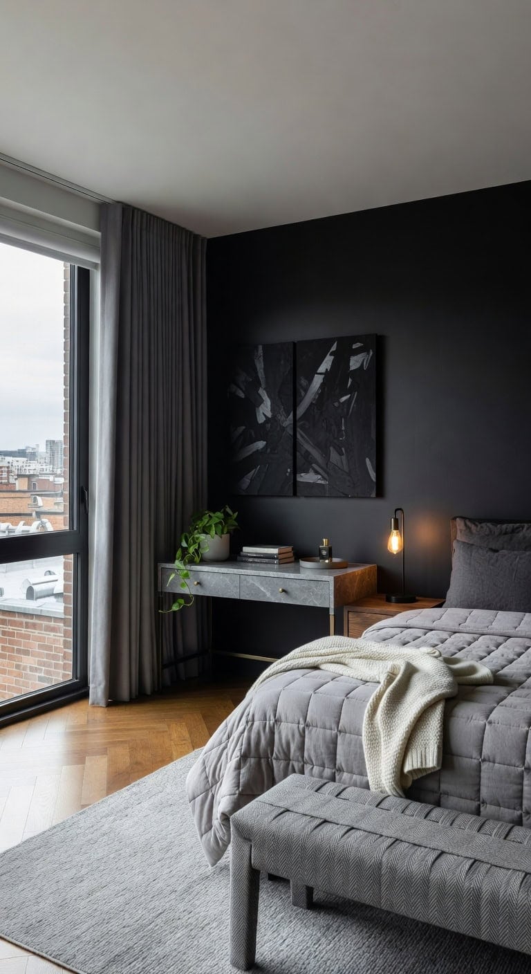 grey marble black brass