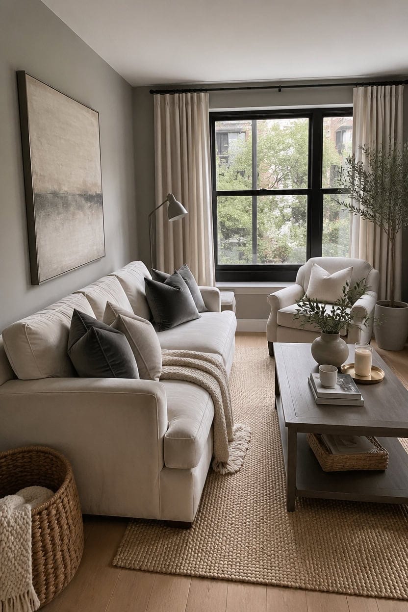 grey walls cream accents