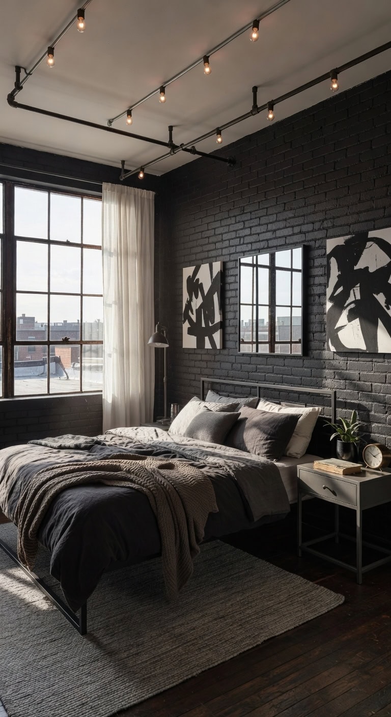 industrial chic bedroom design