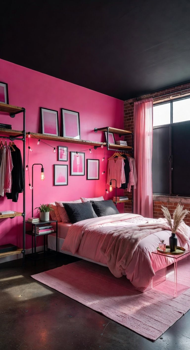industrial chic pink sanctuary