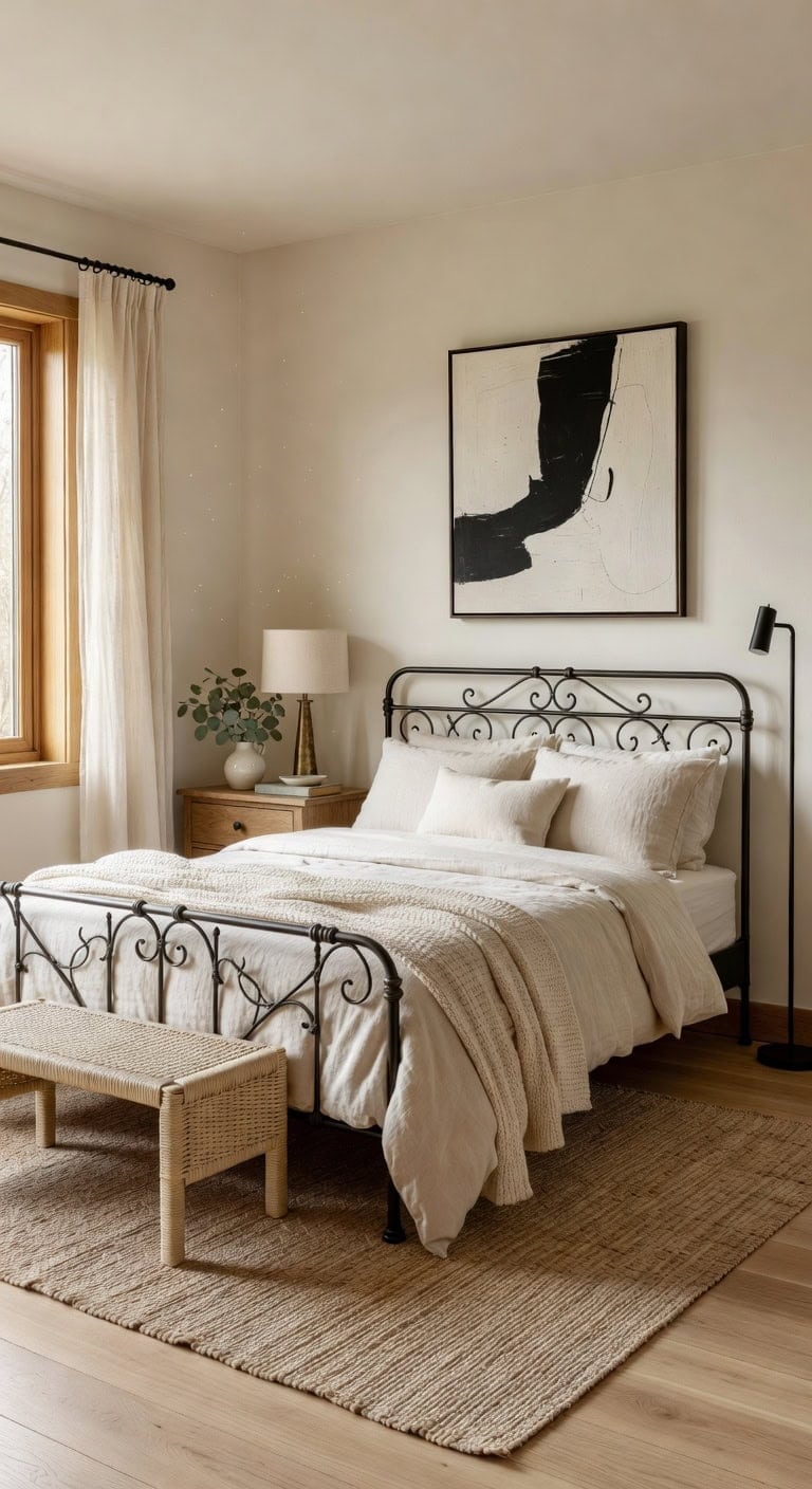 industrial cottage bedroom elegance