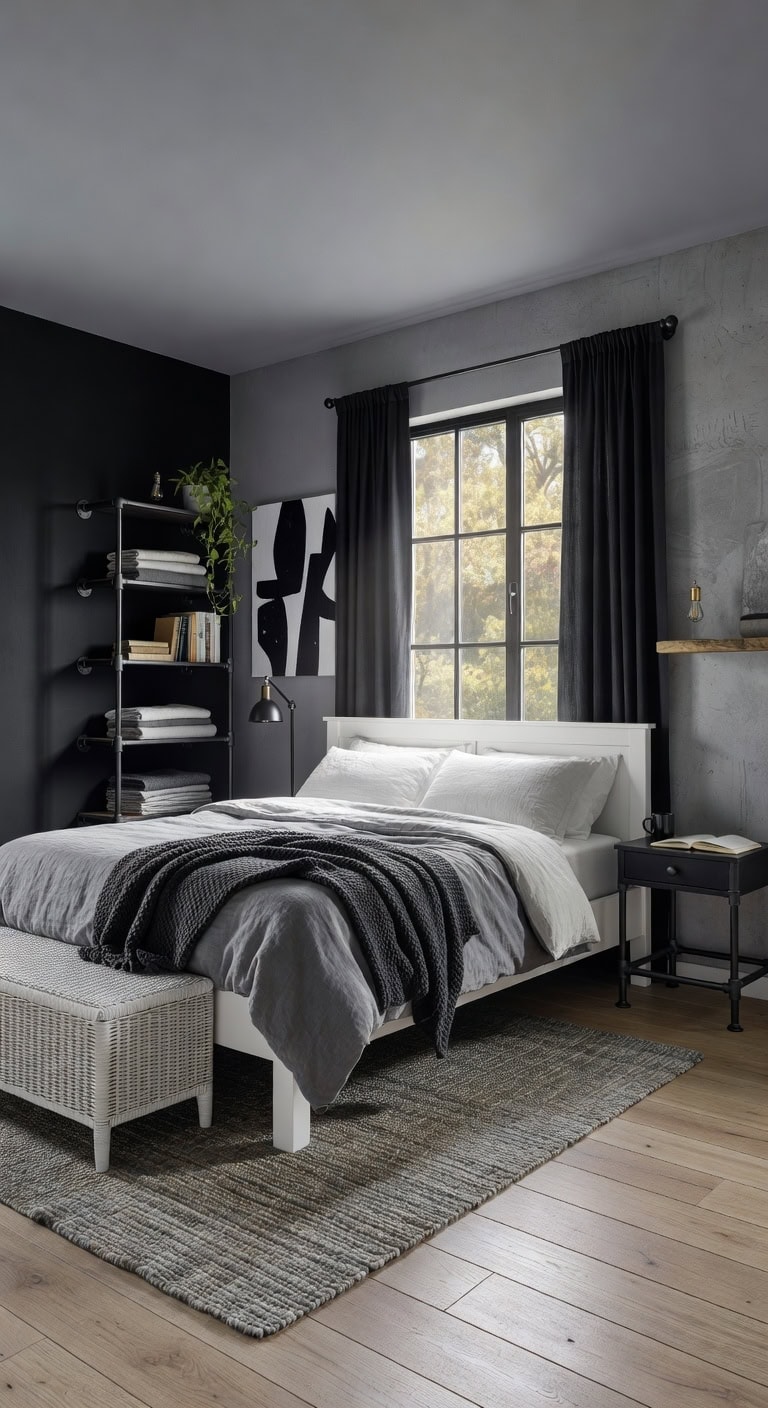 industrial cottage bedroom palette