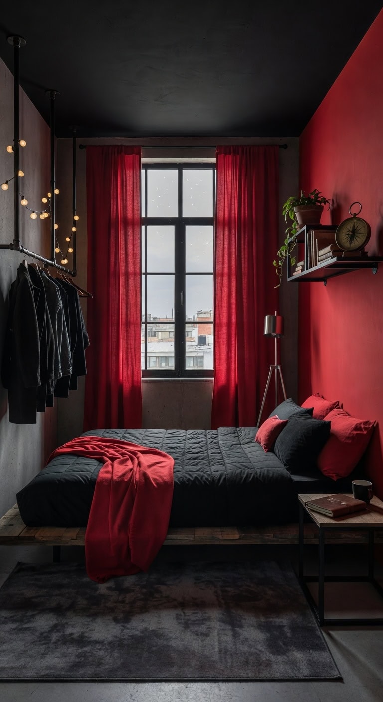 industrial crimson black loft